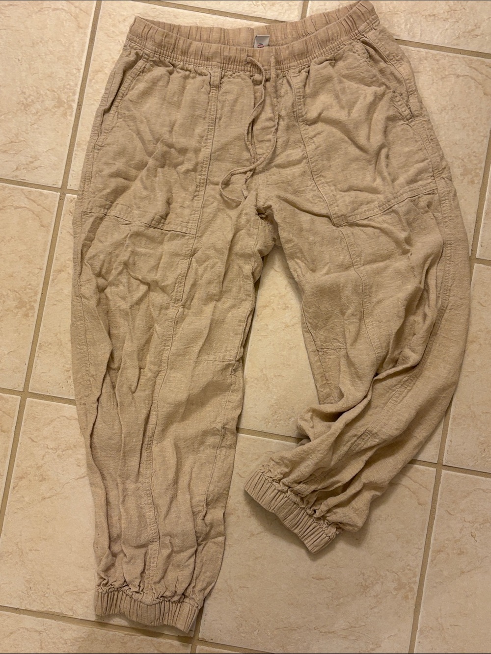 Old Navy Women's Tan Drawstring Balloon/Jogger Pants